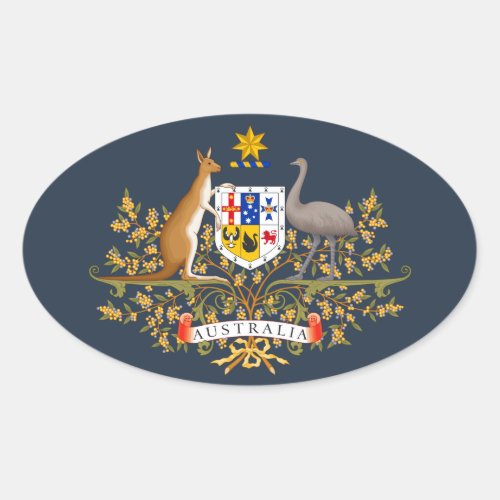 Australia Coat of Arms Oval Sticker