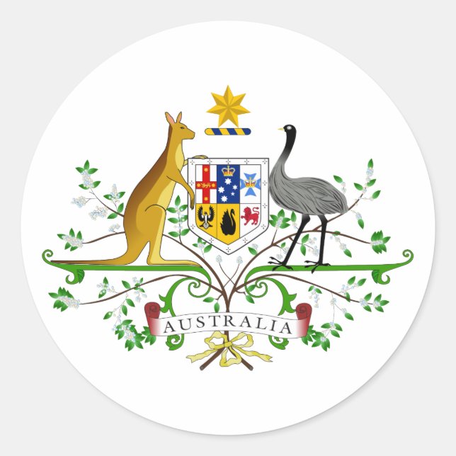 Australia Coat of Arms Sticker (Front)
