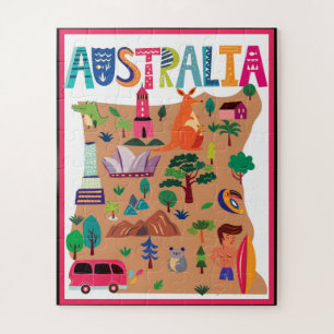 Australia colorful travel poster jigsaw puzzle
