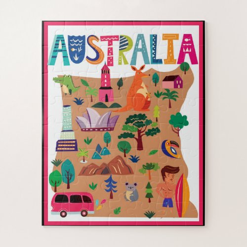 Australia colorful travel poster jigsaw puzzle