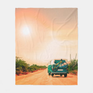 Australia, Coral Bay, May 16, 2018. Traveling camp Fleece Blanket