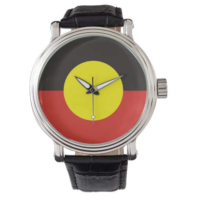 australia country aboriginal people ethnic flag watch (Front)