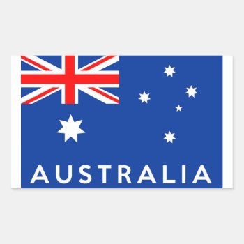 Australia Country Flag Symbol Name Text Rectangular Sticker by tony4urban at Zazzle