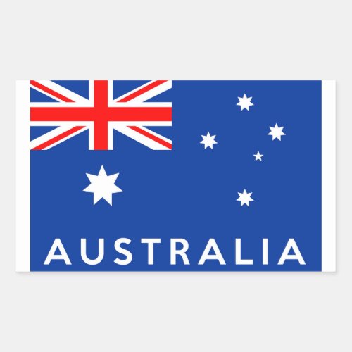 australia country flag symbol name text rectangular sticker