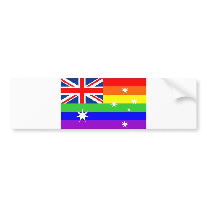 australia country gay proud rainbow flag bumper stickers