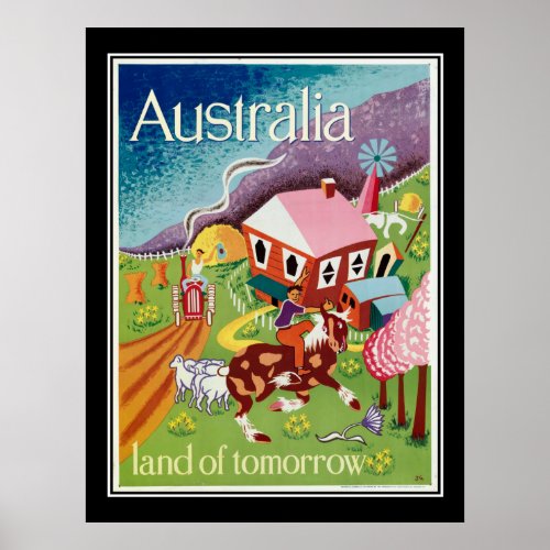 Australia Country of Tomorrow Vintage Poster
