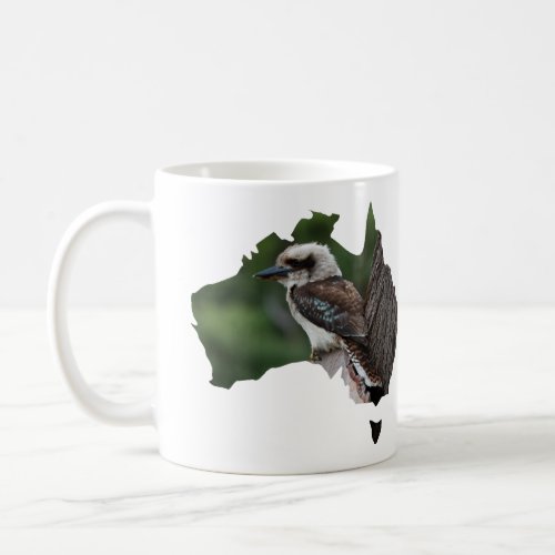 Australia Country Outline Kookaburra in a Tree Coffee Mug
