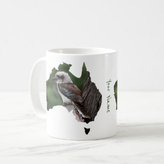 Australia Country Outline Kookaburra in a Tree