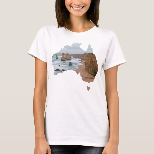 Australia Country Shape Apostles Great Ocean Road T-Shirt (Front)