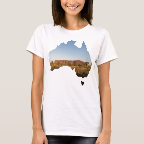 Australia Country Shape Uluru Ayers Rock T_Shirt