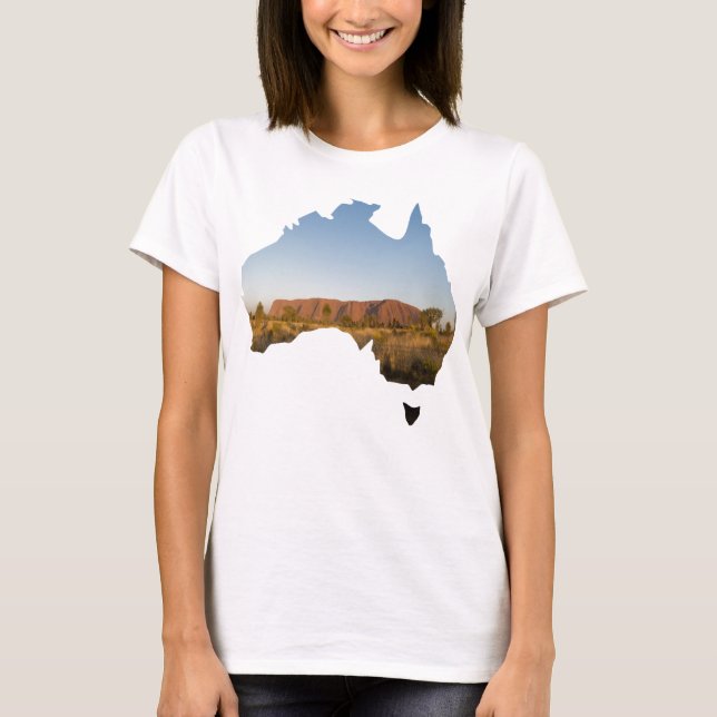 Australia Country Shape Uluru Ayers Rock T-Shirt (Front)