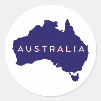 Australia Country Silhouette Classic Round Sticker