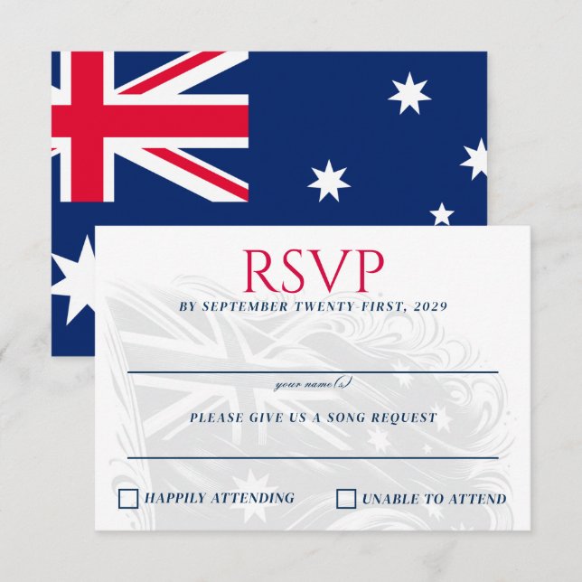 Australia Couple RSVP Card (Front/Back)