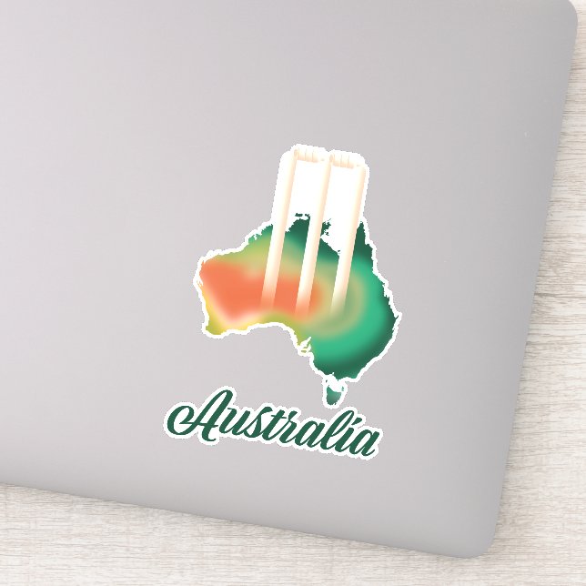 Australia Cricket map. Sticker (Detail)