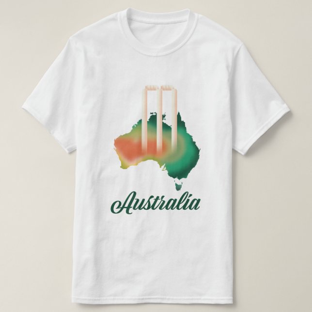 Australia Cricket map. T-Shirt (Design Front)