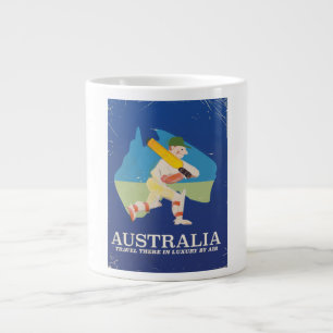 Australia Cricket Vintage travel poster Large Coffee Mug