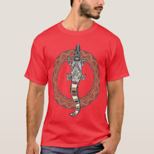 Australia Crocodile Aboriginal Art Style T-Shirt