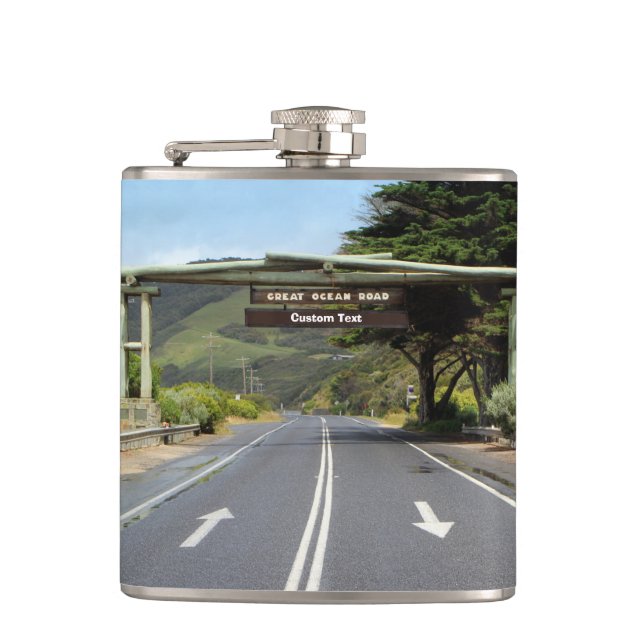Australia Customizable Great Ocean Road Hip Flask (Front)