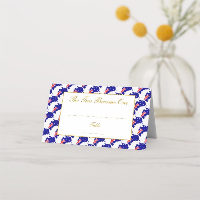 AUSTRALIA Customized Wedding Celebration Place Card (Front)