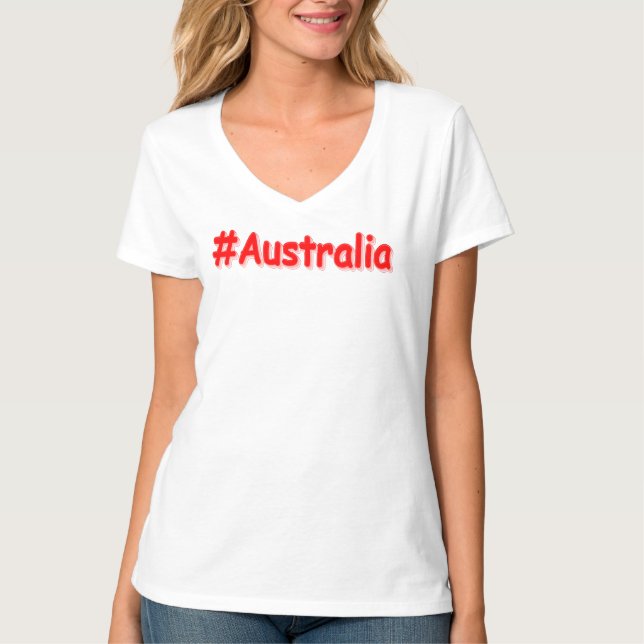 "#Australia" Cute Design. Buy Now T-Shirt (Front)