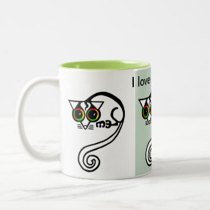 Australia Cute I love POSSUMS - Nature - Wildlife Two-Tone Coffee Mug