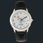 Australia Cute Kangaroo Doodle and Name Kids Watch<br><div class="desc">This cute,  stripy kids watch features a cute,  hand drawn doodle kangaroo,  and has space for you to add your child's name. Perfect for any lover of Australia's wildlife or for a kids first watch!</div>