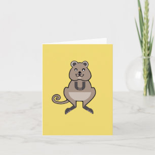Australia - Cute QUOKKA- Endangered animal- yellow Card