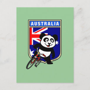 Australia Cycling Panda Postcard