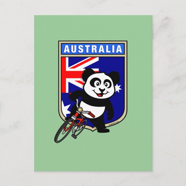 Australia Cycling Panda Postcard (Front)