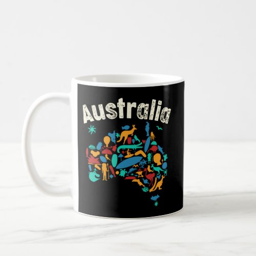 Australia Day Australian Animals Map Coffee Mug
