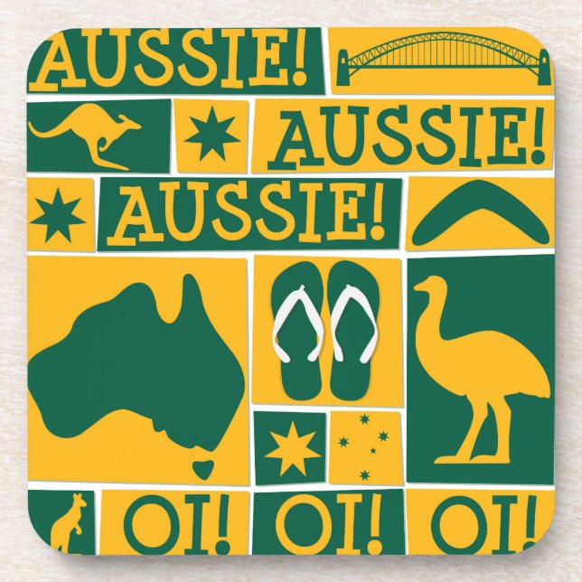 Australia Day Beverage Coaster (Front)