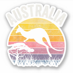 Australia Day Funny Australian Kangaroo Vintage Sticker