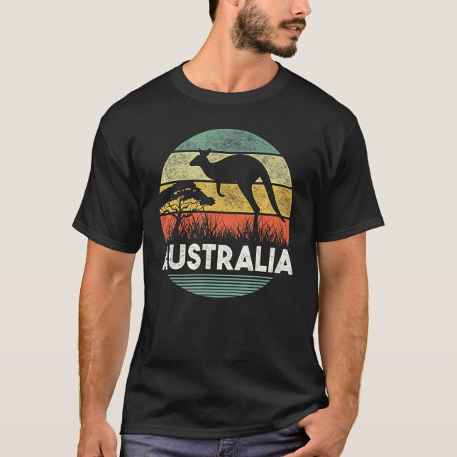 Australia Day Funny Australian Kangaroo Vintage T-Shirt (Front)