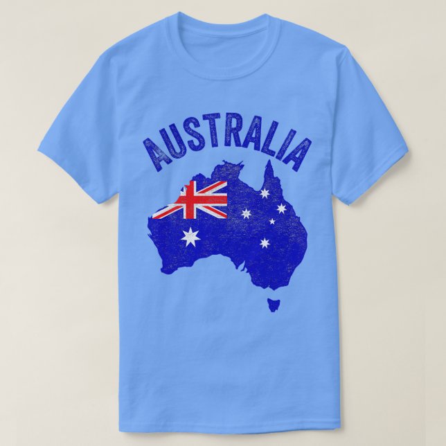 Australia Day  Funny Australian Map Flag Patriotic T-Shirt (Design Front)