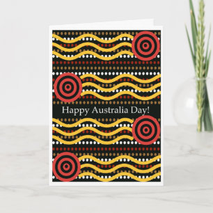 Australia Day Greeting Card, Aboriginal Dot Design Card