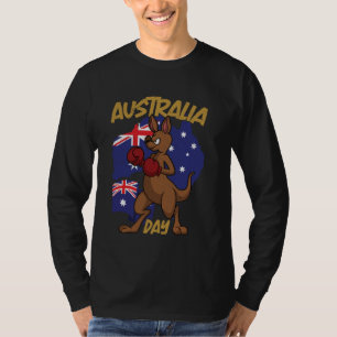 Australia Day Kangaroo Australian Flag Straya Love T-Shirt