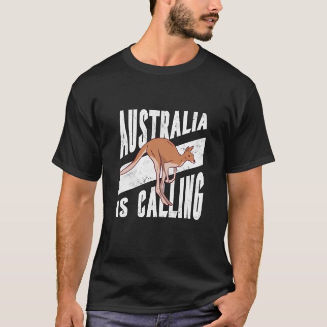 Australia Day Kangaroo Australian Retro Happy Repu T-Shirt (Front)