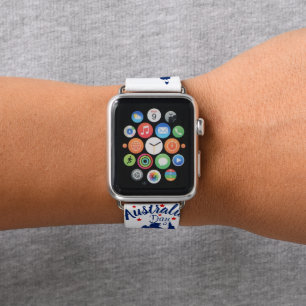 Australia Day Red Blue and White Apple Watch Band