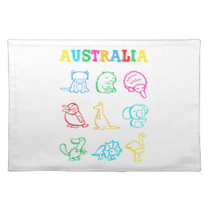 Australia Day Toddler Shirt Funny Animals Australi Cloth Placemat