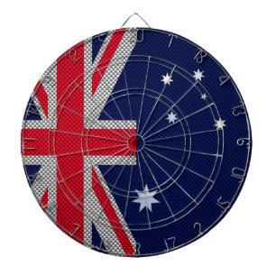 Australia Design in Carbon Fiber Chrome Style Dartboard