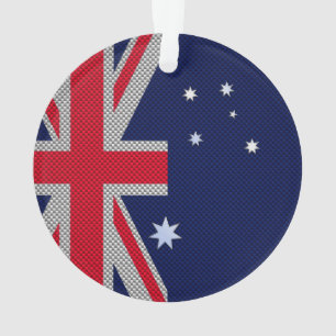 Australia Design in Carbon Fiber Chrome Style Ornament