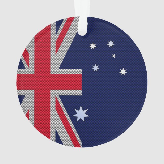 Australia Design in Carbon Fiber Chrome Style Ornament (Back)