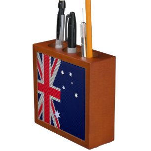 Australia Design in Carbon Fiber Chrome Style Pencil Holder