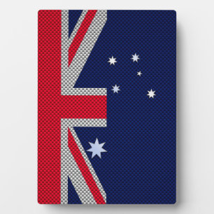 Australia Design in Carbon Fiber Chrome Style Plaque