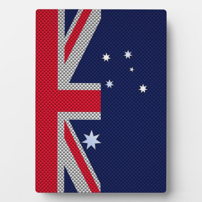 Australia Design in Carbon Fiber Chrome Style Plaque (Front)