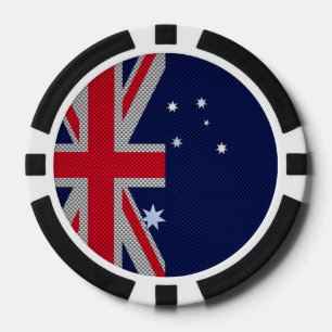 Australia Design in Carbon Fiber Chrome Style Poker Chips