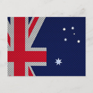 Australia Design in Carbon Fiber Chrome Style Postcard