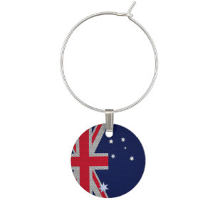 Australia Design in Carbon Fiber Chrome Style Wine Glass Charm