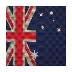 Australia Design in Carbon Fiber Chrome Style Wood Wall Art