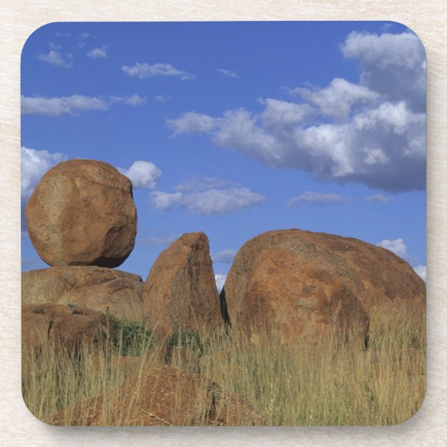 Australia, Devil's Marbles. Spherical sandstone Beverage Coaster (Front)
